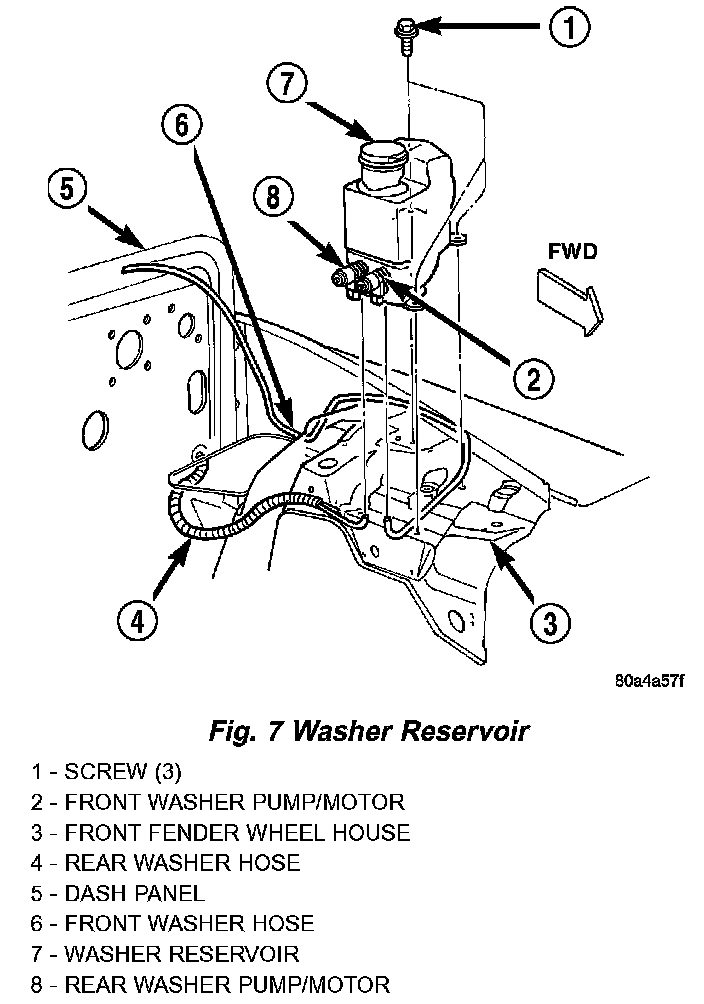 Factory diagram — Windshield Washer Pump