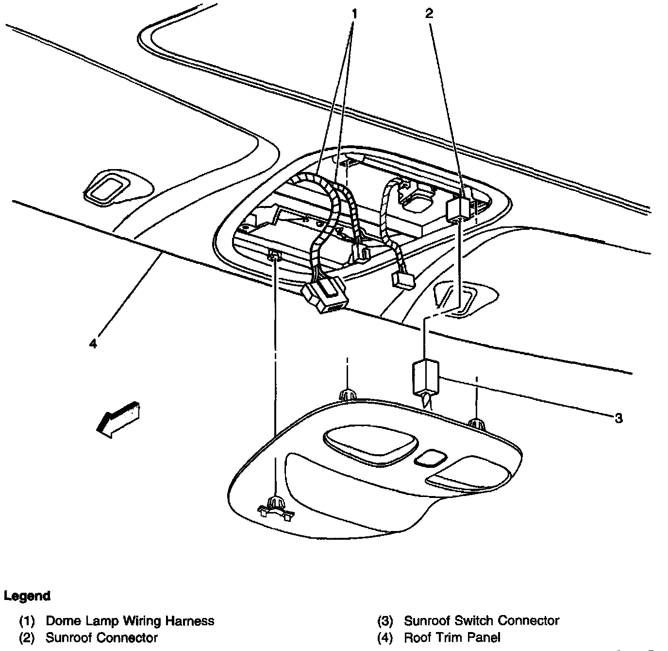 Factory diagram — Sunroof / Moonroof Switch